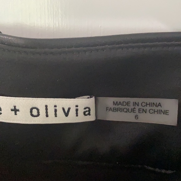 New MSRP $1195 Alice and Olivia Scarlet lamb Leather Gaucho pant - Picture 8 of 16